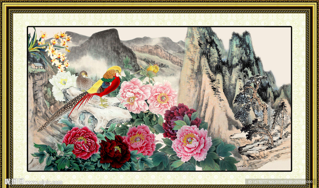 国画牡丹