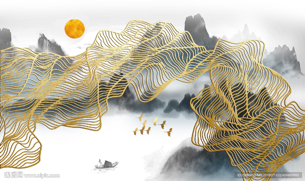 水墨江南新中式电视背景墙