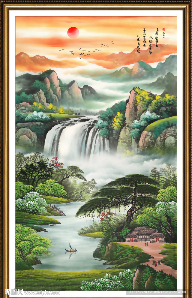 竖幅山水画