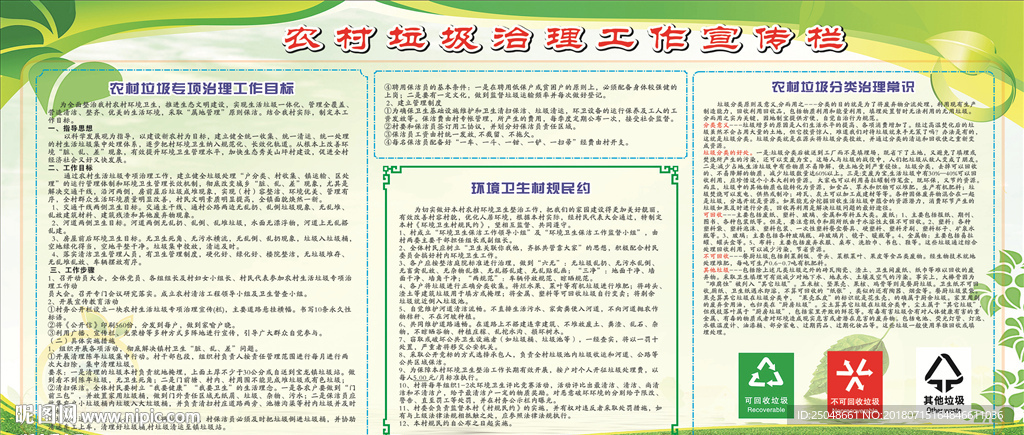 农村垃圾治理工作宣传栏