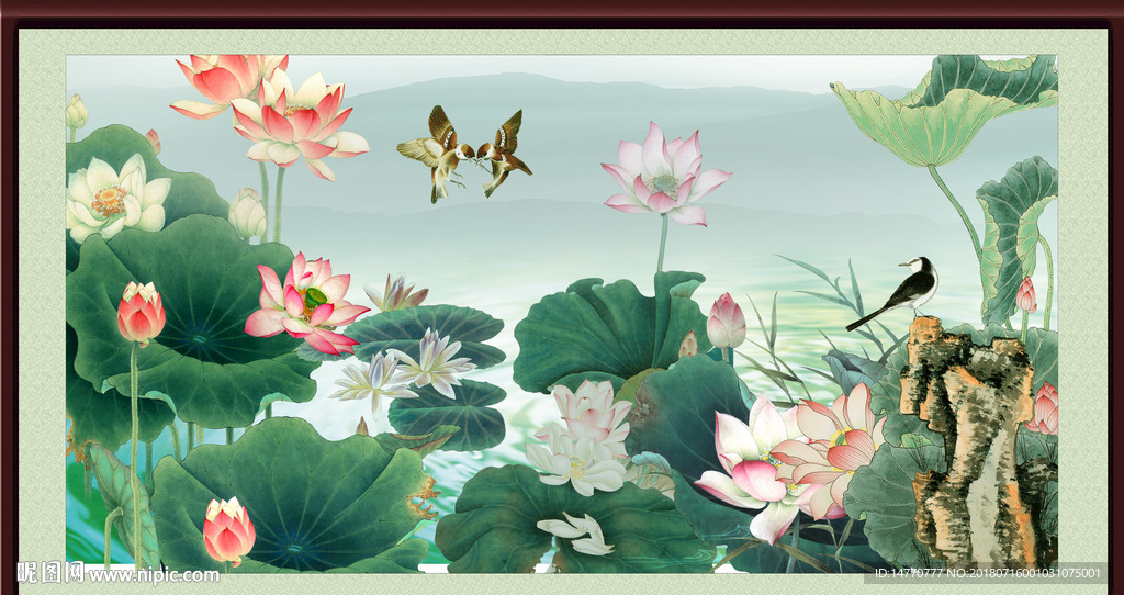 国画荷花