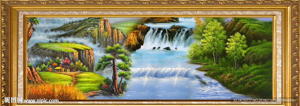 山水油画风景