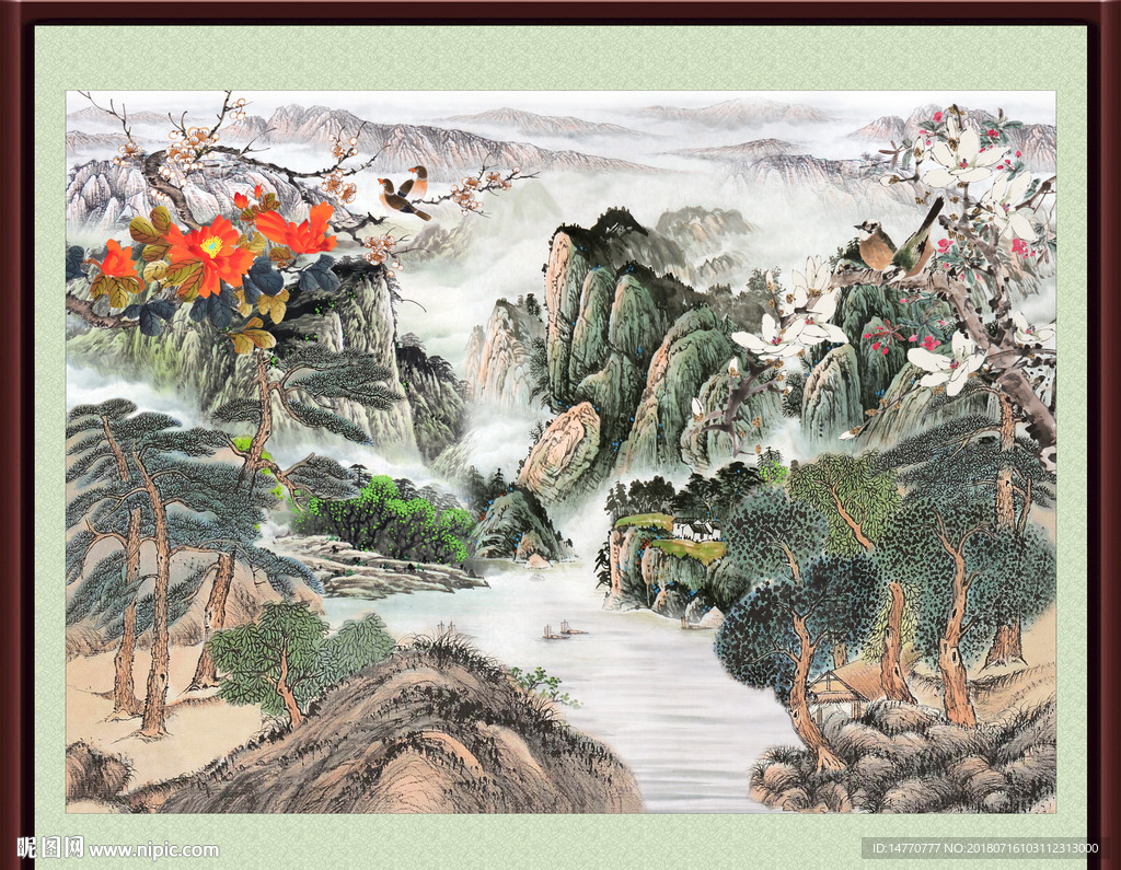 国画山水 花鸟图