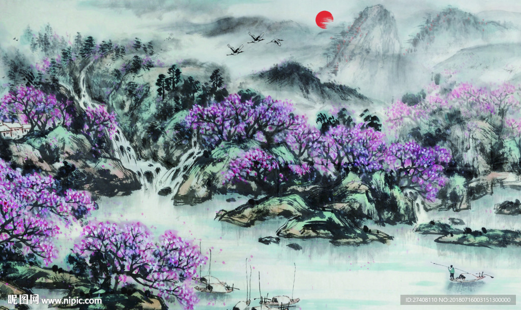 山水背景墙