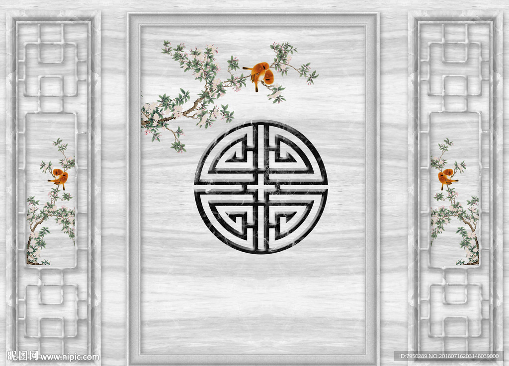 新中式背景墙
