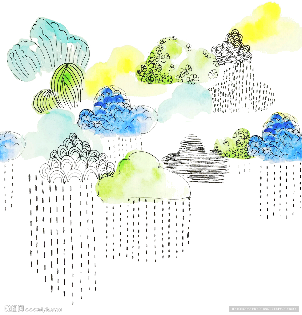 手绘云朵插画