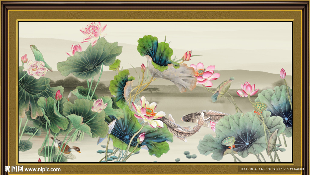 国画荷花