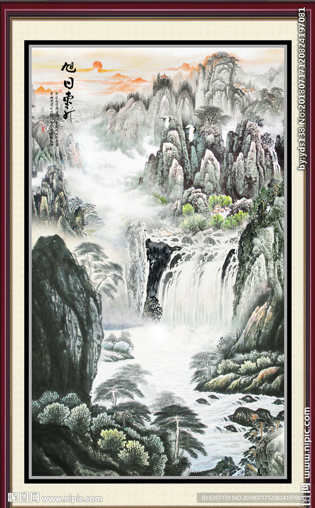 竖幅山水画