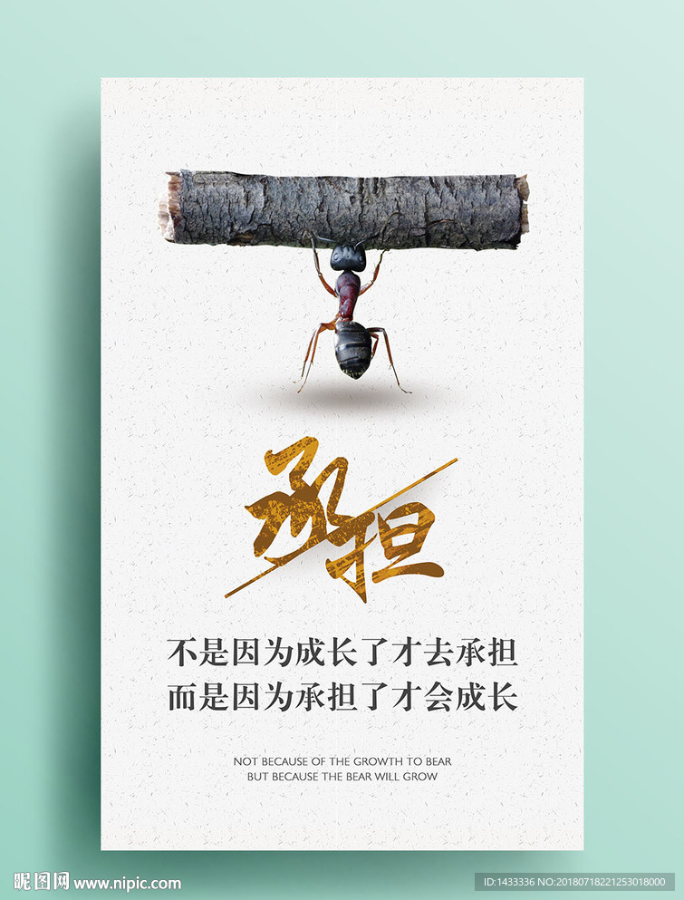 简约企业文化展板系列承担与成长