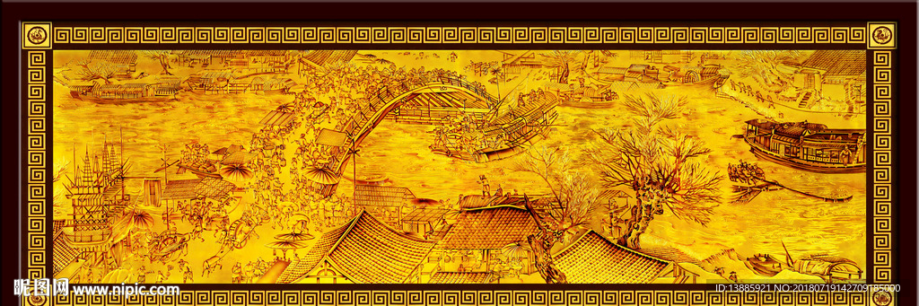 清明上河图高清画芯