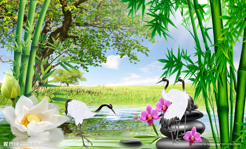 风景背景墙