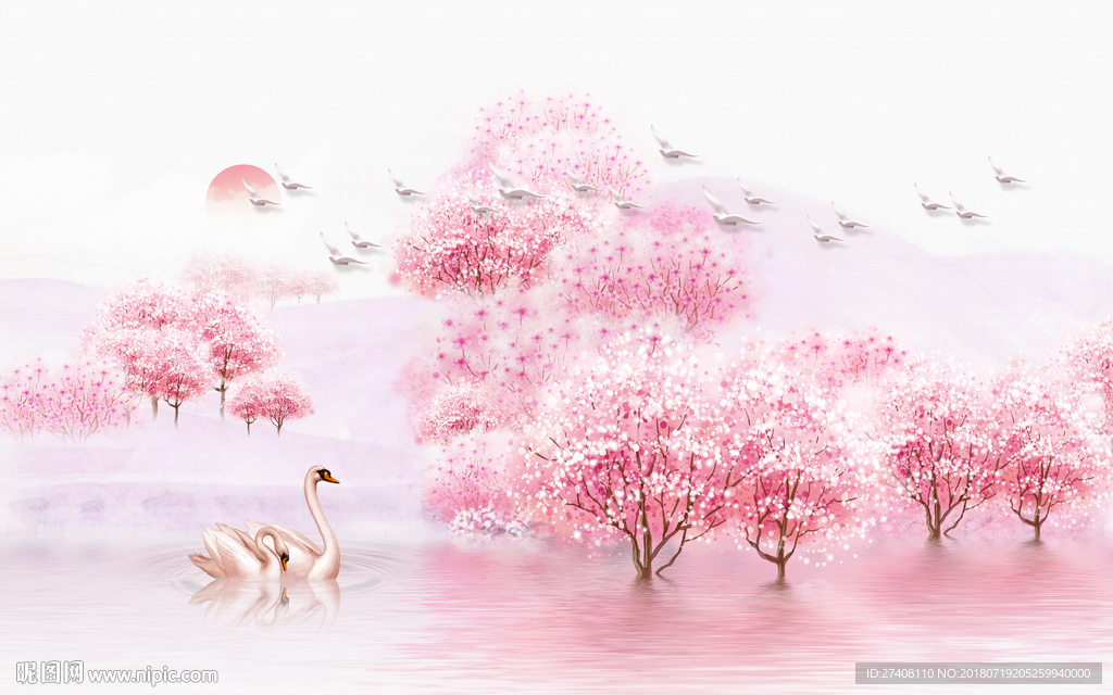 简约花式背景墙