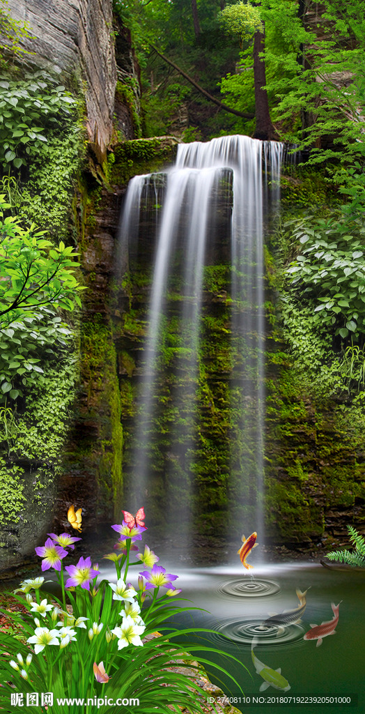 山水玄关背景墙