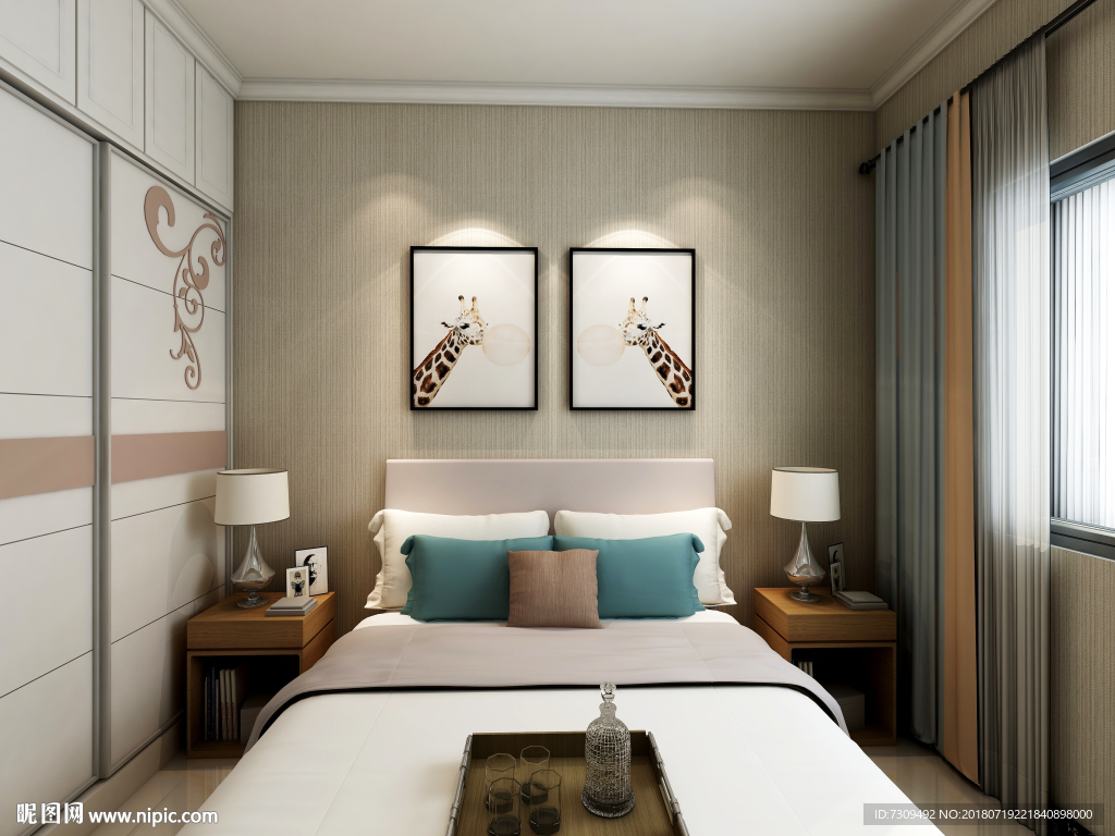 现代风格客房装修效果图