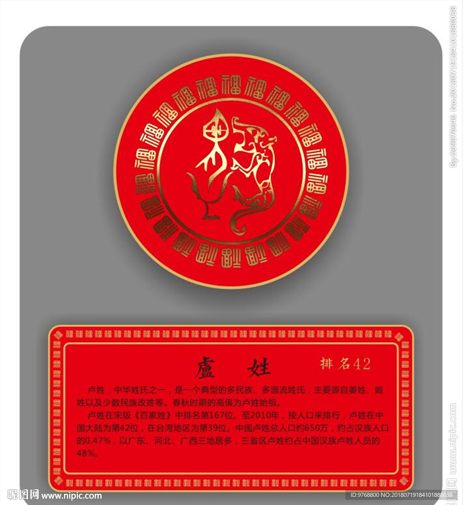 卢姓图腾 图腾文化 中国元素