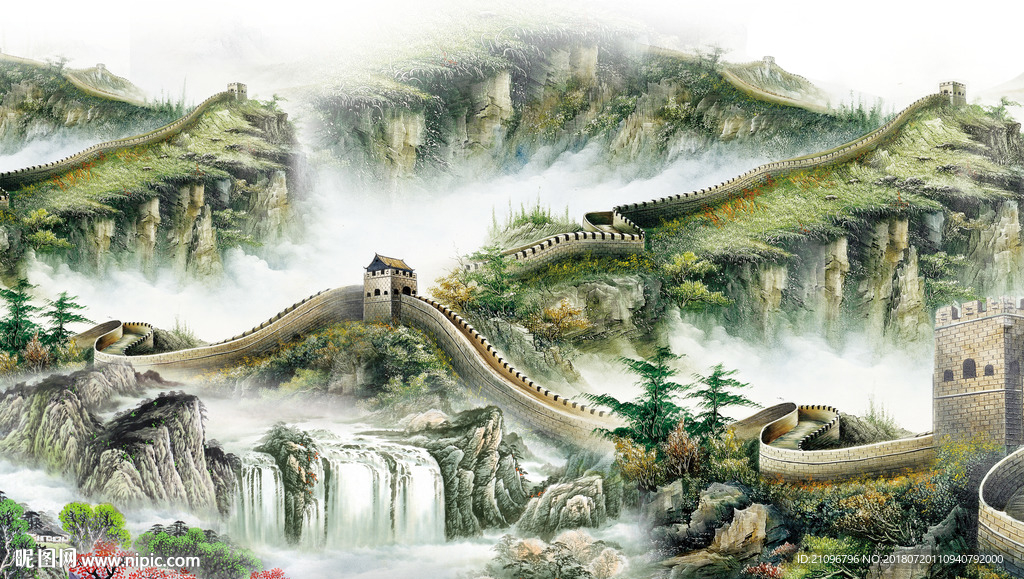 江山万里背景墙图片