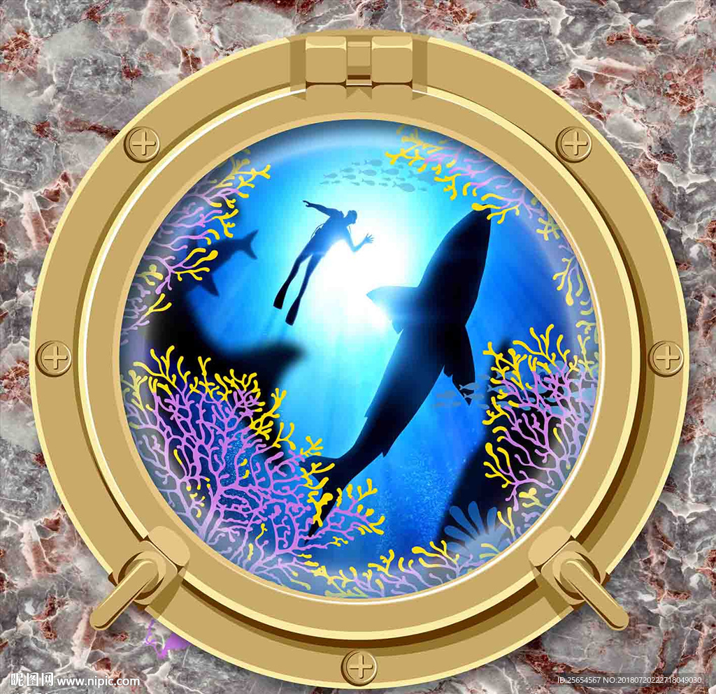 海底世界海豚3D海洋天顶