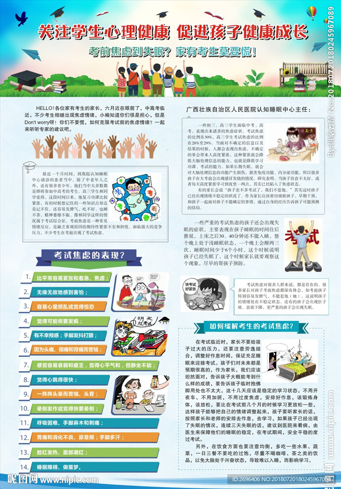 学生考前焦虑症海报