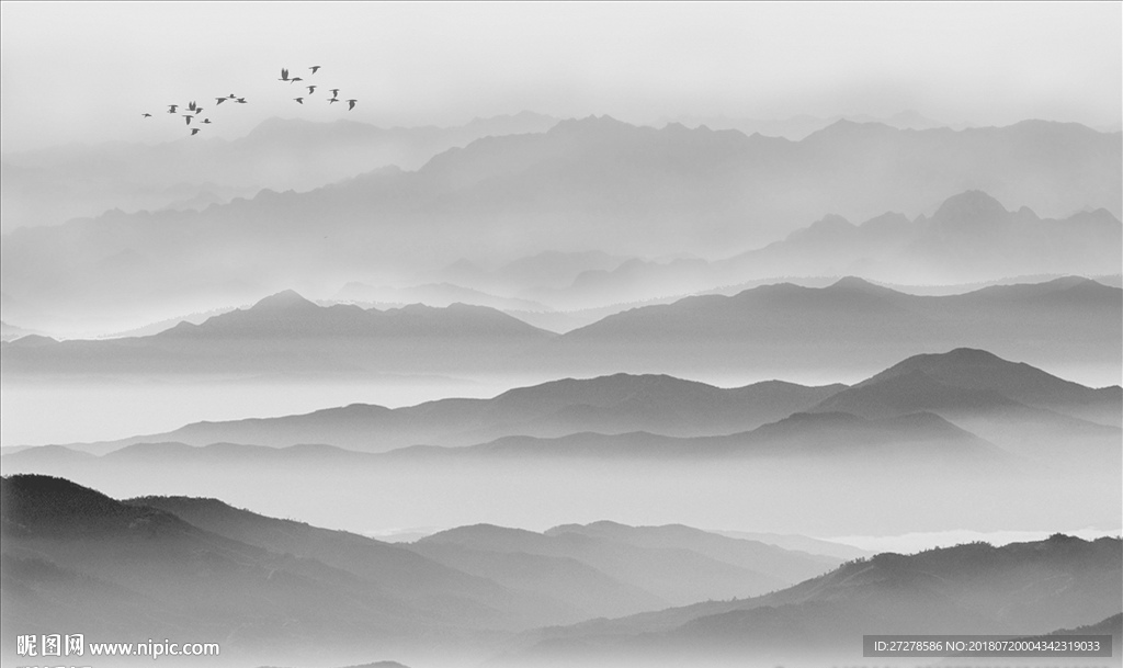 大型山水画背景壁纸