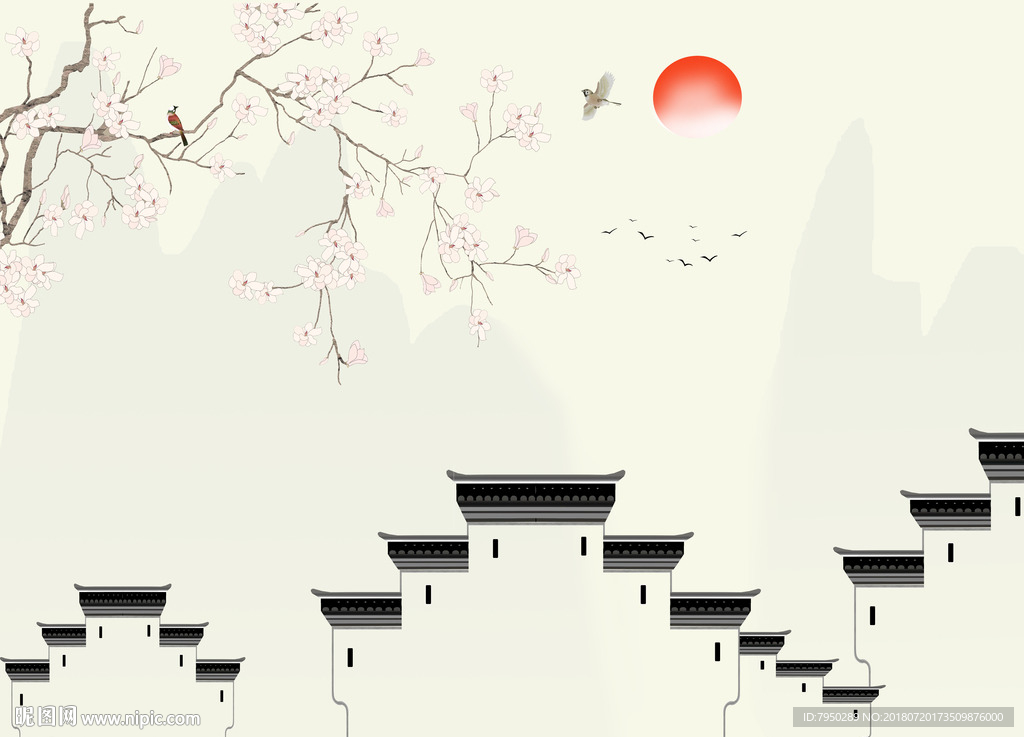 新中式背景墙