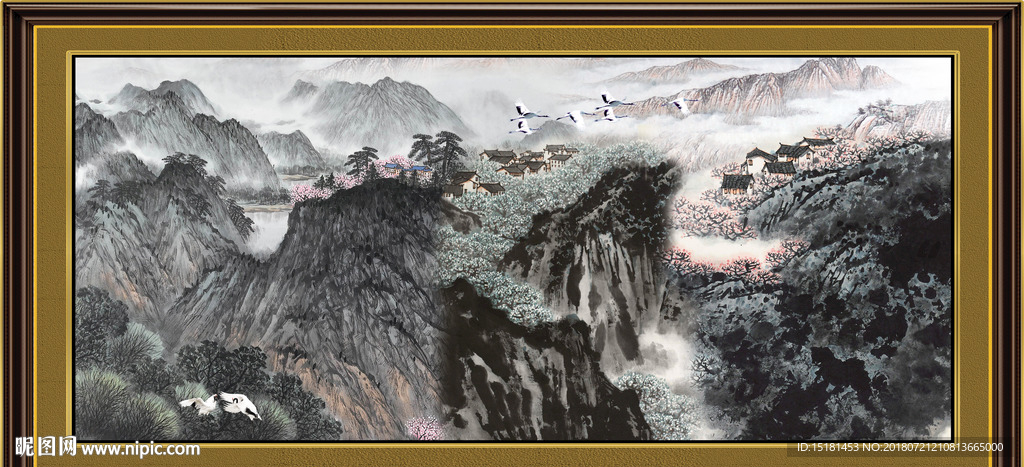 水墨国画山水