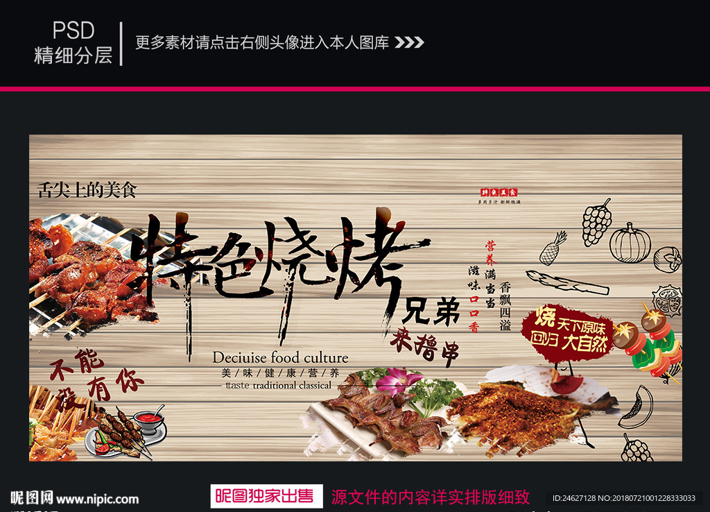 特色烧烤背景墙