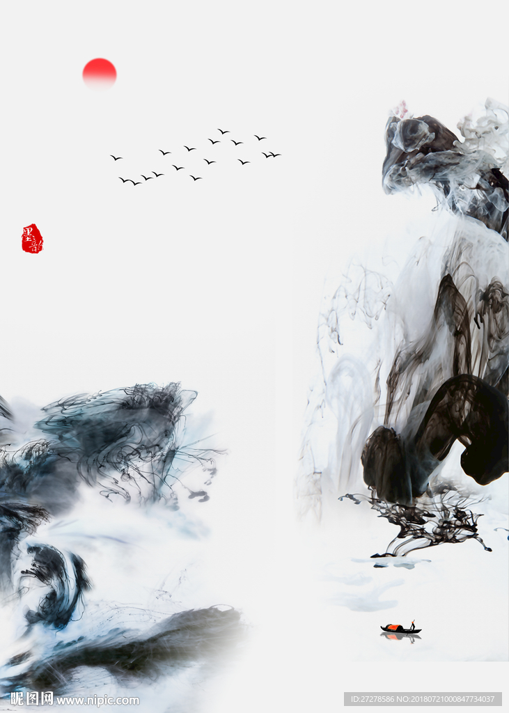 新中式山水画装饰画