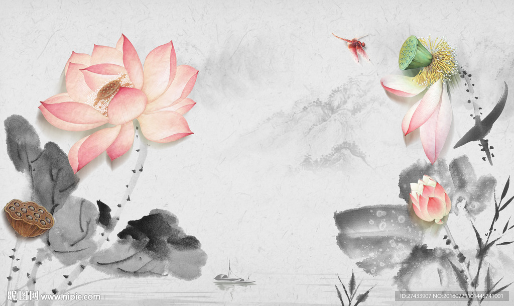 新中式背景墙