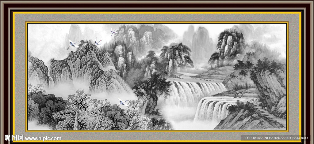 水墨国画山水