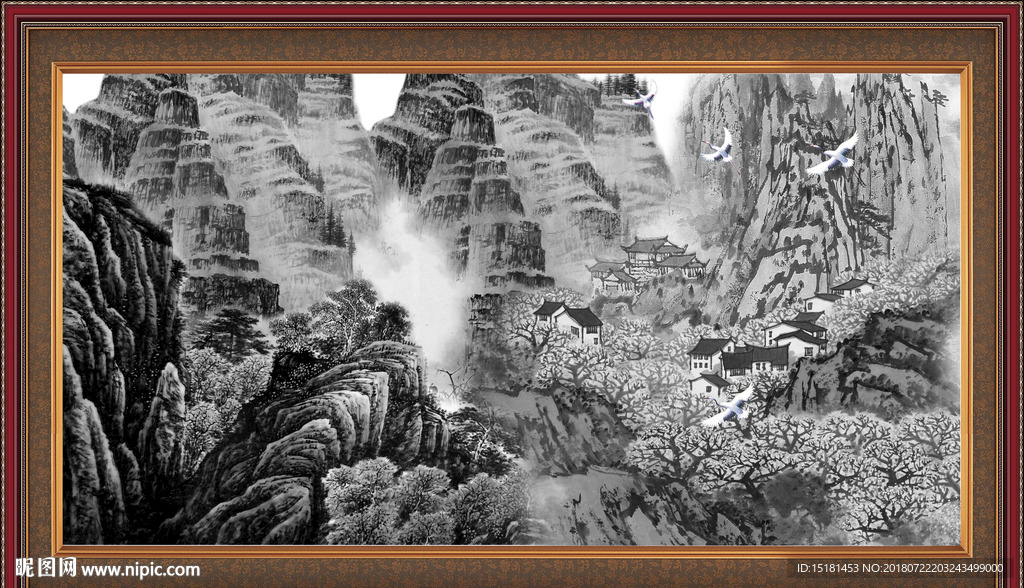 水墨国画山水