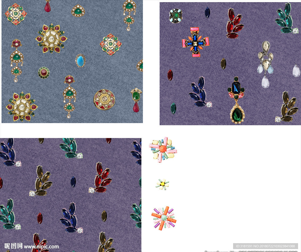 宝石 花布 服装面料 华伦天奴