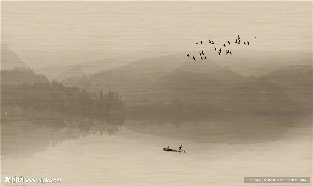 新中式国画背景墙