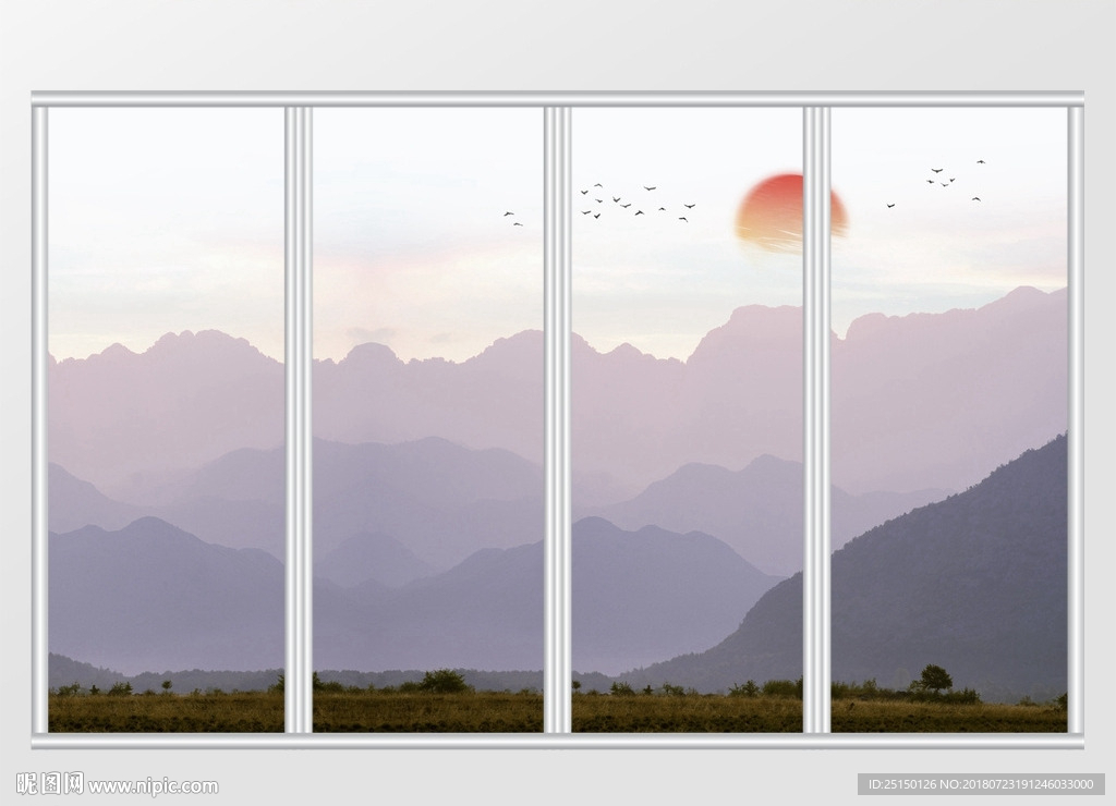 新中式日出移门