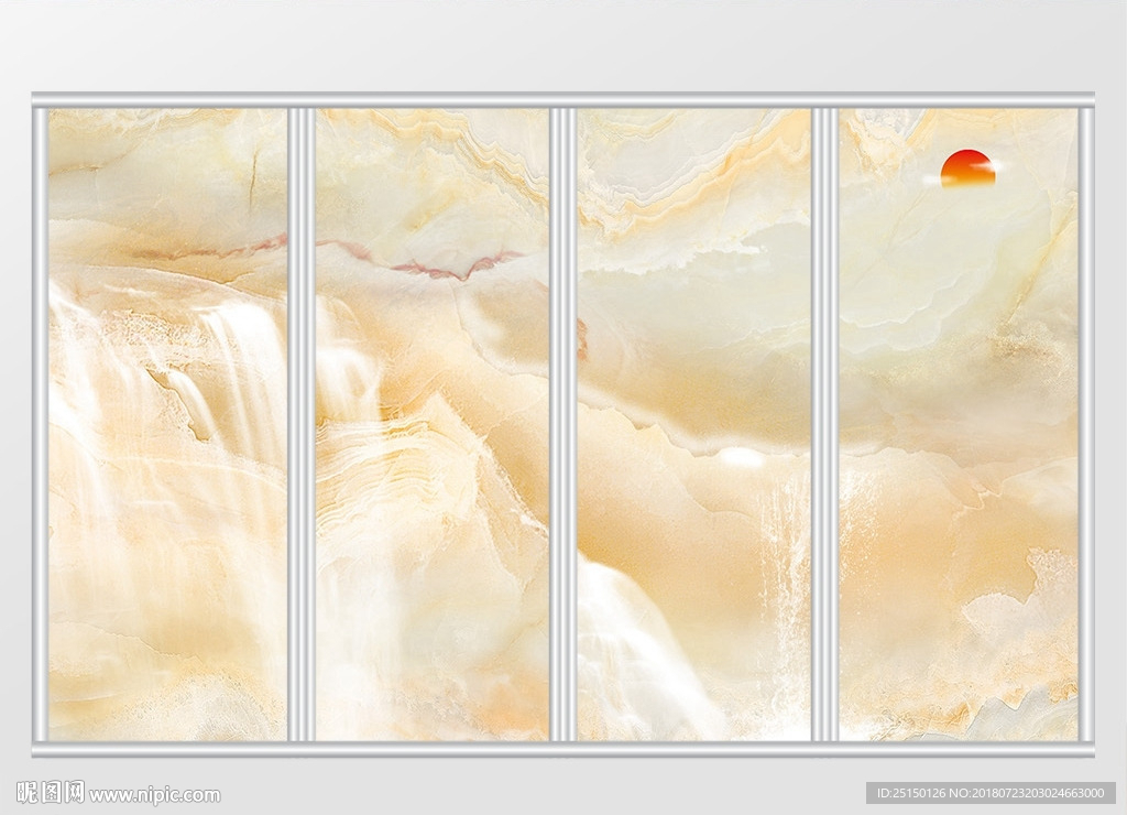 大理石玉石瀑布纹理移门