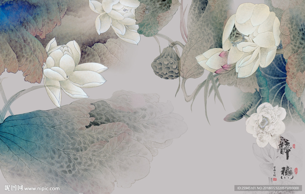 抽象新中式背景墙