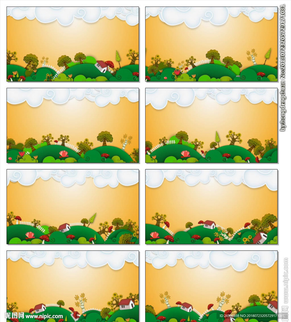 儿童动画卡通蓝天气球视频背景
