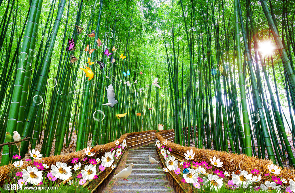 风景背景墙