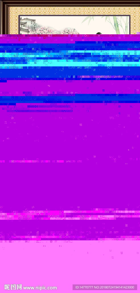 竖幅国画牡丹