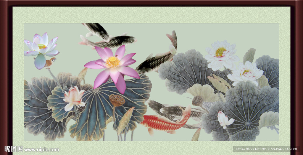国画荷花
