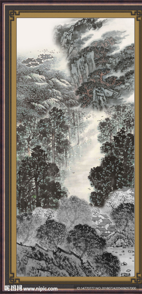 水墨山水国画
