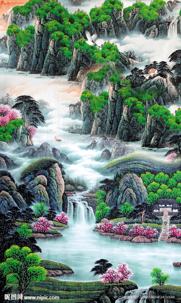 山水国画玄关