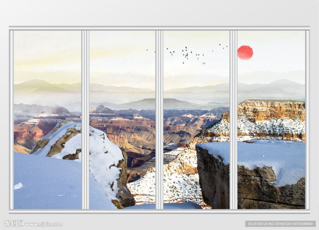 大理石风景移门