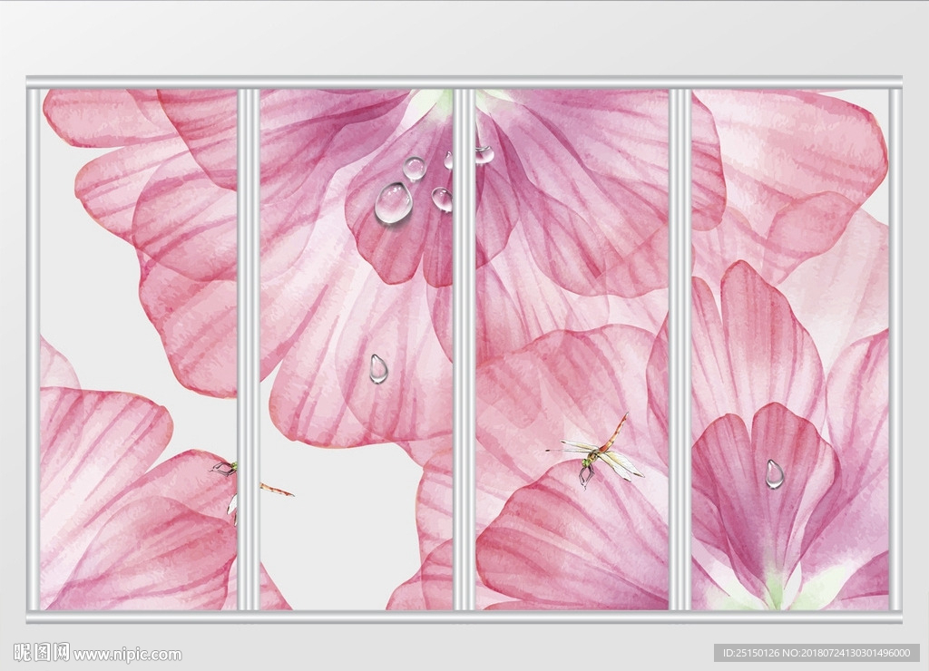 唯美花卉现代简约移门