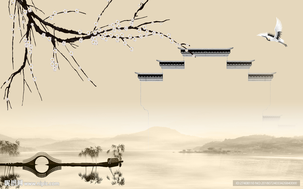 新中式背景墙