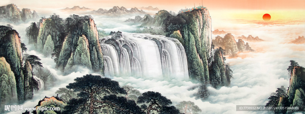 泰山日出 山水画