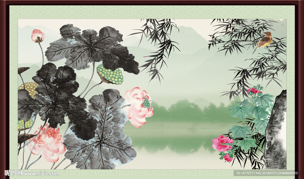 水墨荷花