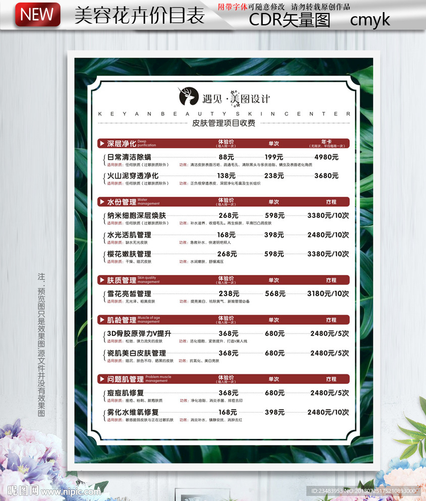 价目表