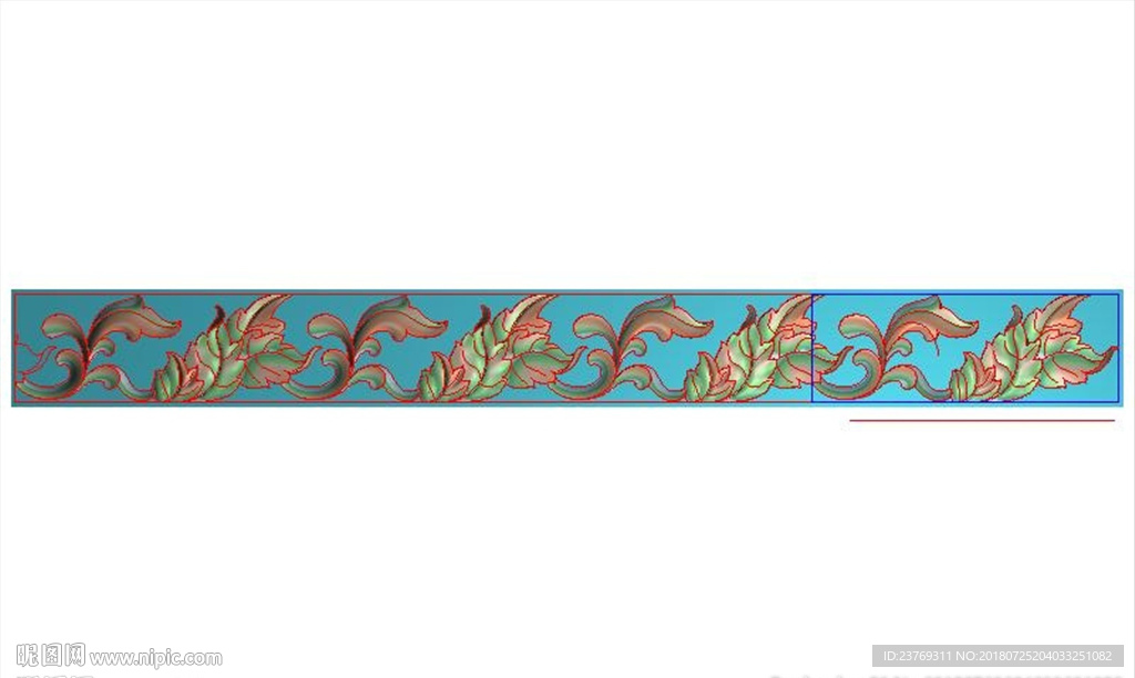 长条洋花叶子花边精雕图浮雕灰度
