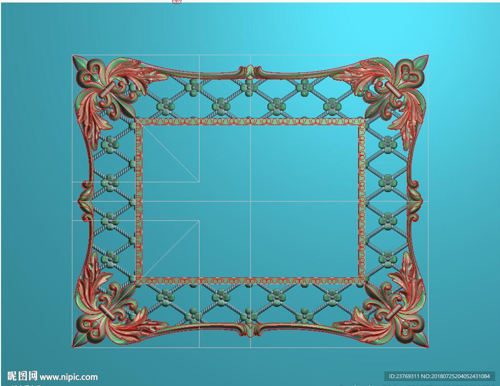欧式镂空洋花门花贴花精雕图浮雕