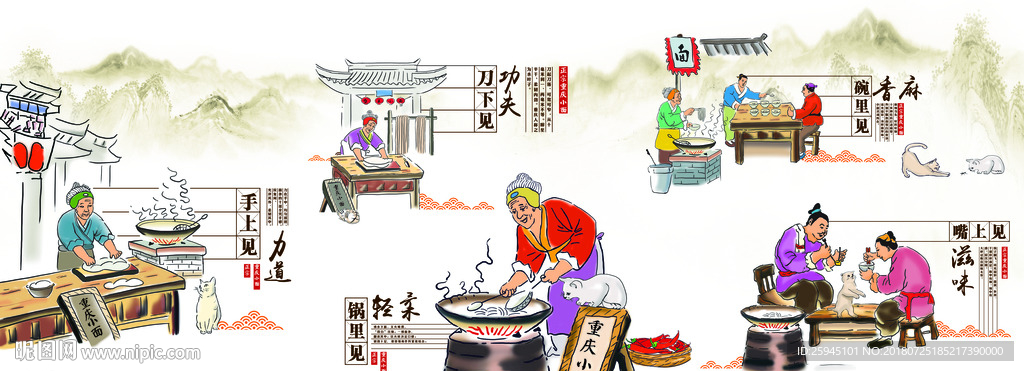 工装美食背景墙